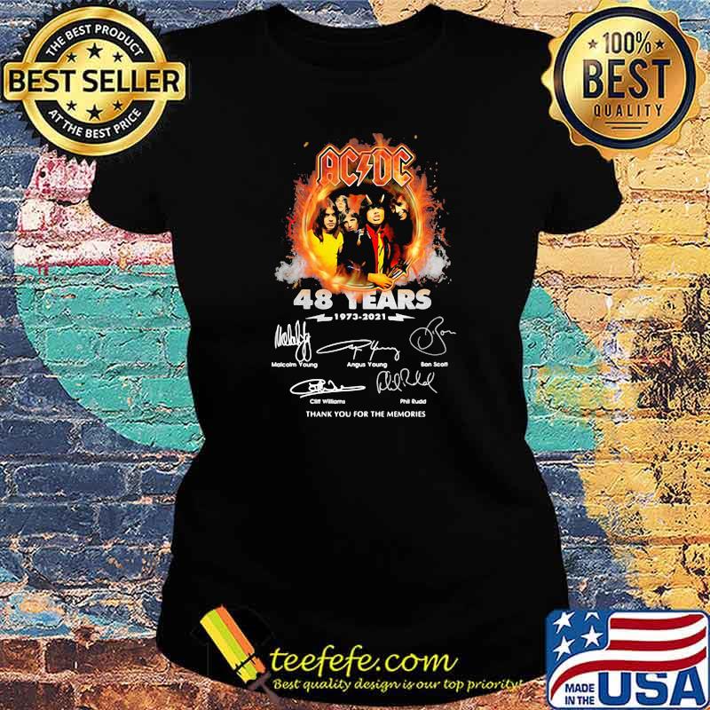 48 Years Of AcDc 1973 2021 Thank You For The Memories Signature Shirt Ladies tee 48 Years Of AcDc 1973 2021 Thank You For The Memories Signature Shirt Ladies tee