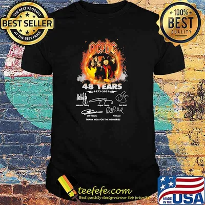 48 Years Of AcDc 1973 2021 Thank You For The Memories Signature Shirt