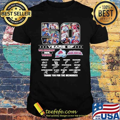 50 Years Of Colorado Avalanche The Greatest NHL Teams Thank You For The Memories Signatures Shirt