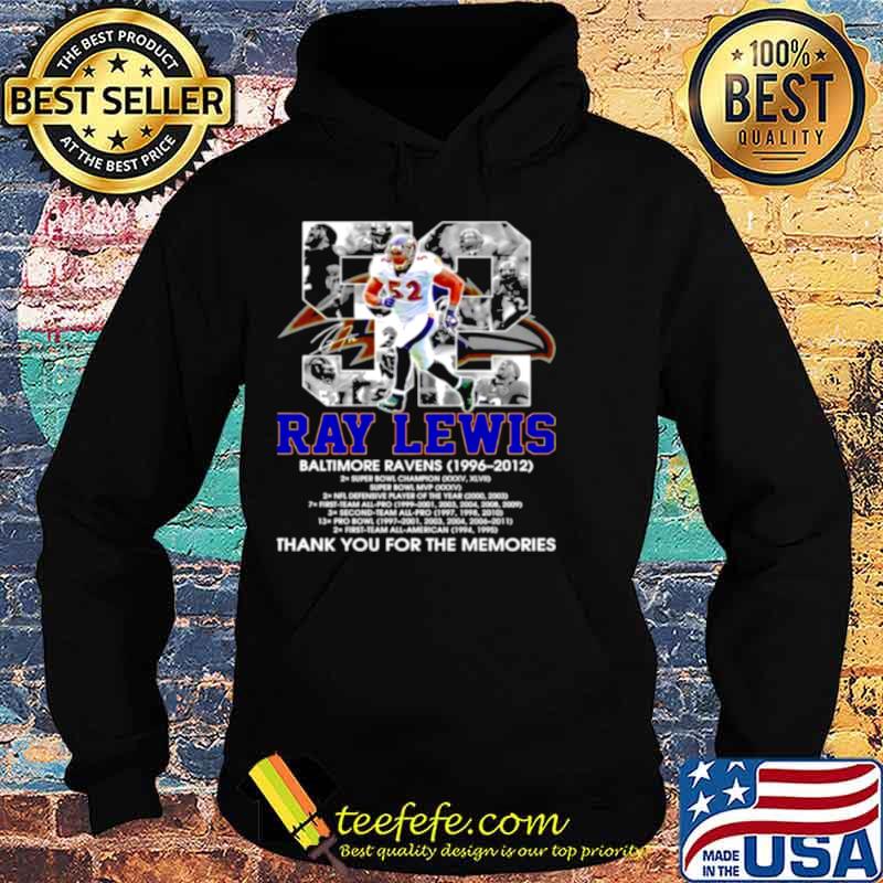52 Ray Lewis Baltimore Ravens 1996 2012 Signatures Thanks For The Memories Hoodie 52 Ray Lewis Baltimore Ravens 1996 2012 Signatures Thanks For The Memories Hoodie