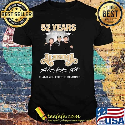 52 Years 1969 2021 Alabama Thank You For The Memories Shirt