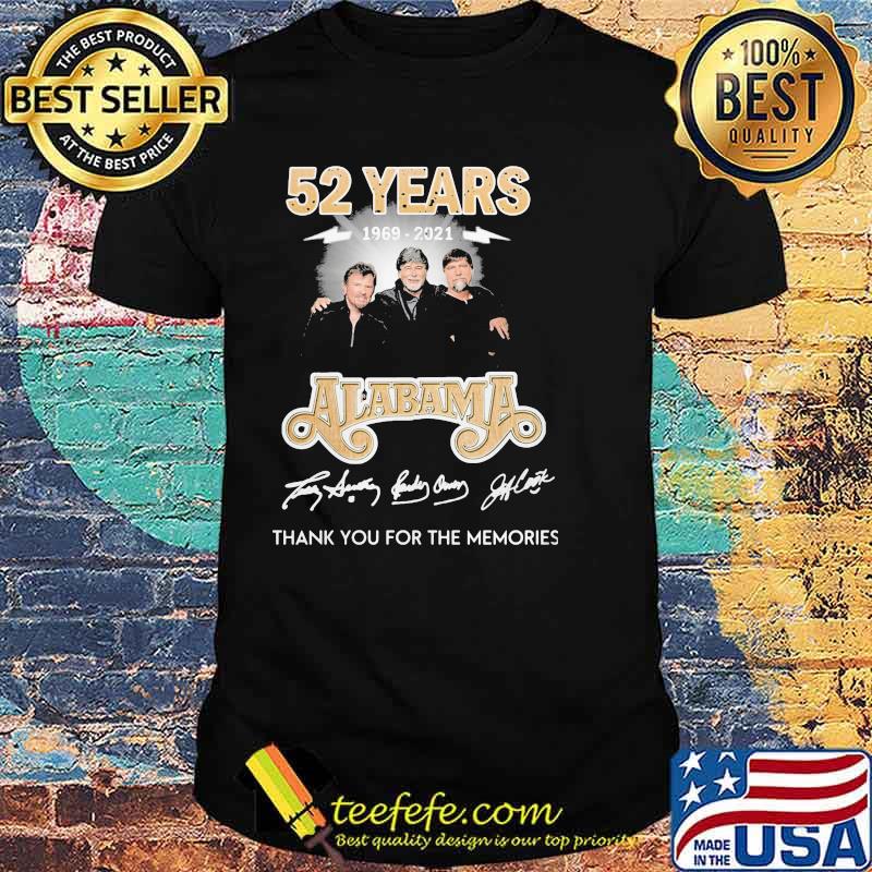 52 Years 1969 2021 Alabama Thank You For The Memories Shirt