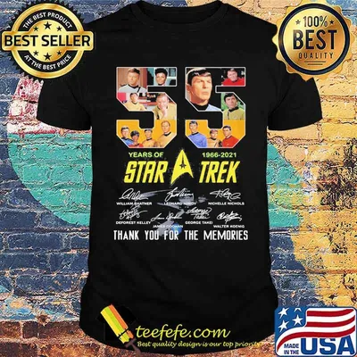 55 Years 1966 2021 Star Trek Wars Thank You For The Memories Signature Shirt