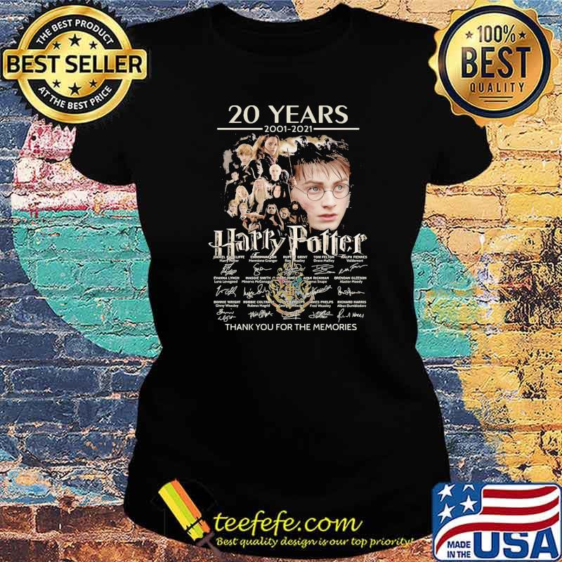 20 Years 2001 2021 Harry Potter Thank You For The Memories Signature Shirt Ladies tee 20 Years 2001 2021 Harry Potter Thank You For The Memories Signature Shirt Ladies tee