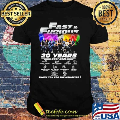 Fast And Furious 20 Years 2001 2021 Thank You For The Memories Signature Shirt