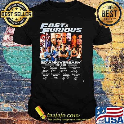 Fast And Furious 20th Anniversary 2001 2021 Signature Shirt