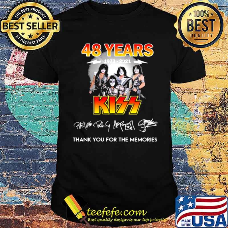 48 Years 1973 2021 Kiss Thank You For The Memories Signature Shirt