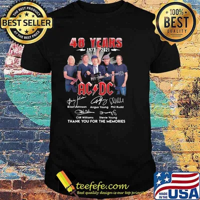 48 Years 1973 2021 Ac Dc Thank You For The Memories Signature Shirt