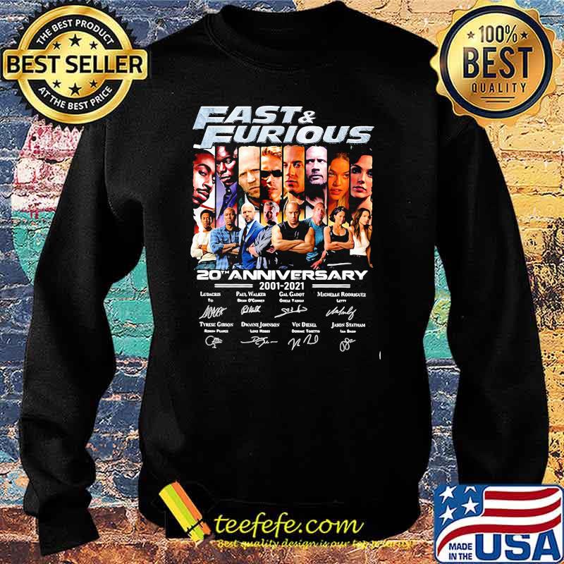 Fast And Furious 20th Anniversary 2001 2021 Signature Shirt Sweater Fast And Furious 20th Anniversary 2001 2021 Signature Shirt Sweater