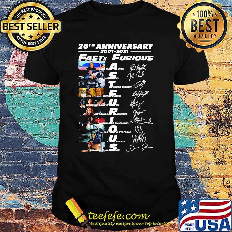 20th Anniversary 2001 2021 Fast And Furious Signature Shirt