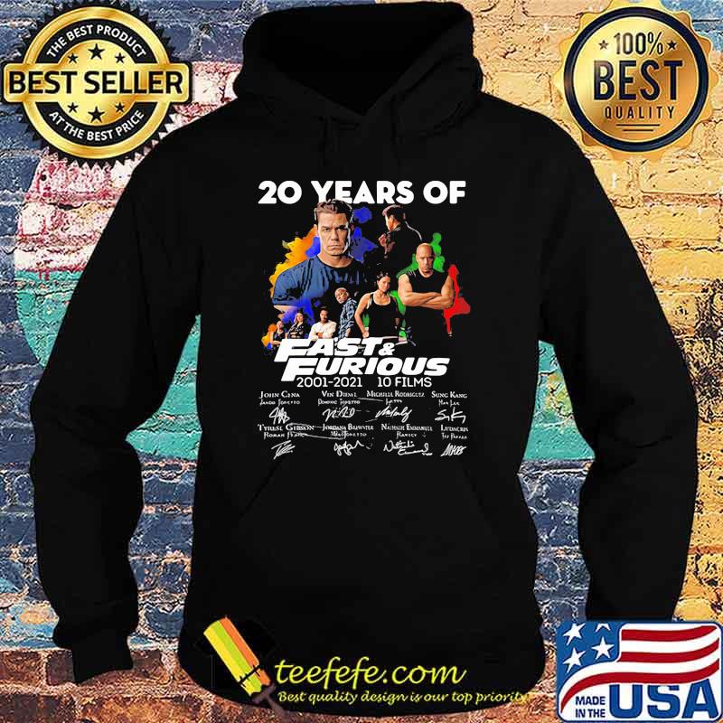 20 Years Of Fast And Furious 2001 2021 10 Films Signatures Shirt Hoodie 20 Years Of Fast And Furious 2001 2021 10 Films Signatures Shirt Hoodie