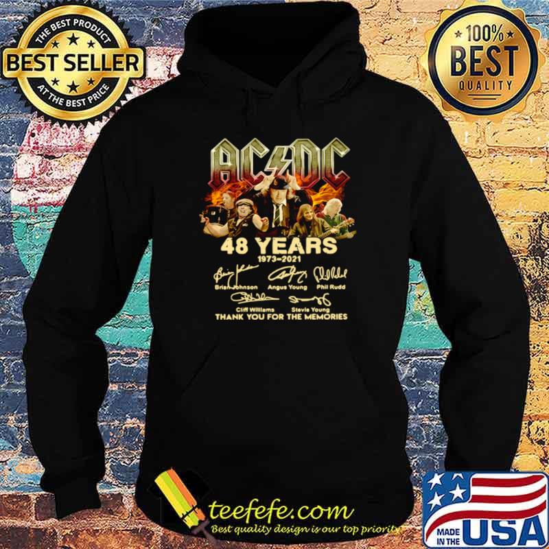 AC DC 48 Years 1973 2021 signatures thank you for the memories Hoodie AC DC 48 Years 1973 2021 signatures thank you for the memories Hoodie