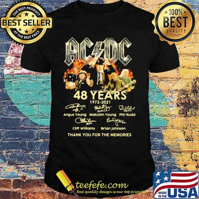AC Dc 48 years 1973 2021 thank you for the memories signature shirt