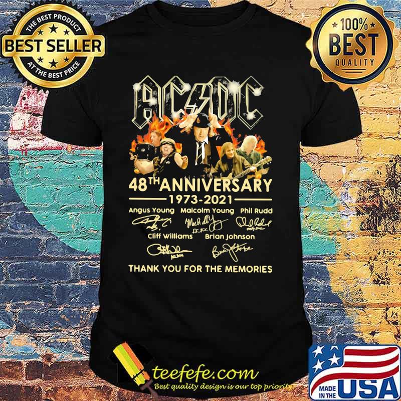 AC DC 48th anniversary 1973 2021 thank you for the memories signature shirt