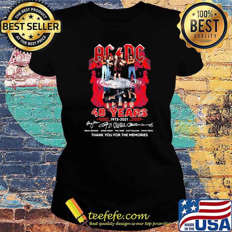 AcDc 48 Years 1973 2021 Thank You For The Memories Signature Shirt Ladies tee AcDc 48 Years 1973 2021 Thank You For The Memories Signature Shirt Ladies tee