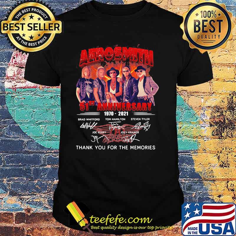 Aerosmith 51th Anniversary 1970 2021 Thank You For The Memories Signature Shirt Aerosmith 51th Anniversary 1970 2021 Thank You For The Memories Signature Shirt