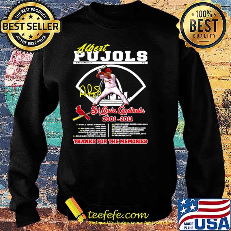 Albert Pujols St Louis Cardinals 2001 2021 Thanks For The Memories Shirt,  hoodie, tank top, sweater and long sleeve t-shirt