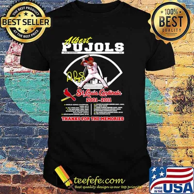 Albert Pujols St Louis Cardinals 2001 2011 thank you for the memories signature shirt