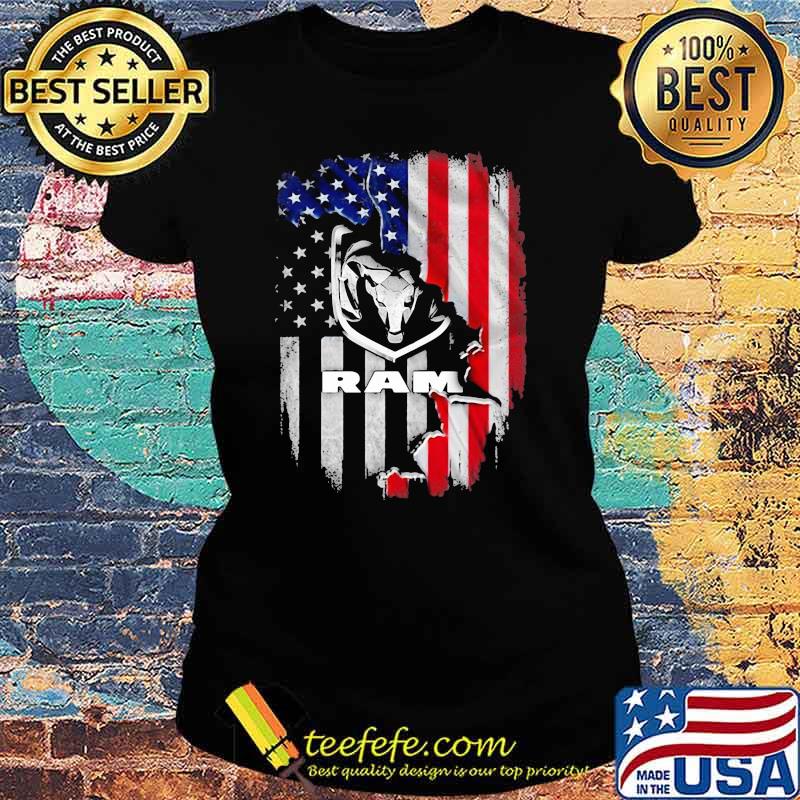 American Flag With Logo Ram Trucks Shirt Ladies tee American Flag With Logo Ram Trucks Shirt Ladies tee