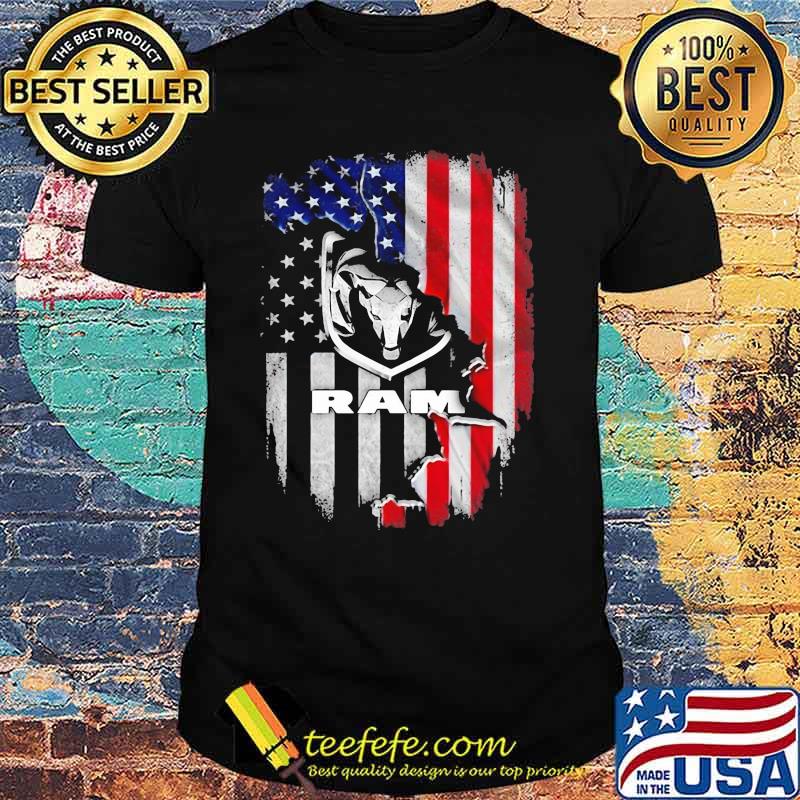 American Flag With Logo Ram Trucks Shirt