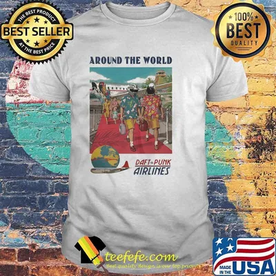 Around The World Daft Punk Airlines Shirt
