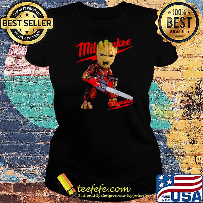 Baby Groot Hug Milwaukee Ladies tee Baby Groot Hug Milwaukee Ladies tee