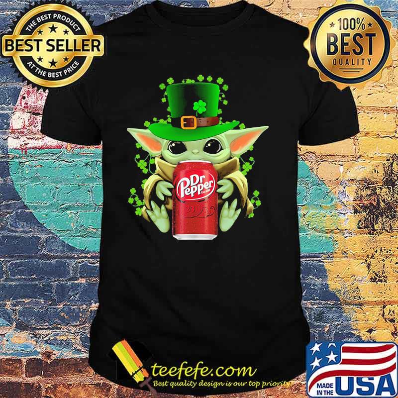 Baby Yoda Hug Dr Pepper Irish Patricks Day Shirt