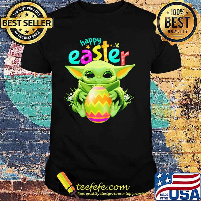 Baby Yoda Hug Egg Happy Easter Day Shirt