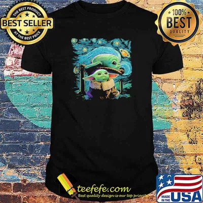 Baby Yoda In Night Star Wars Shirt