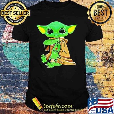 Baby Yoda Tattoo I Love Mom Shirt