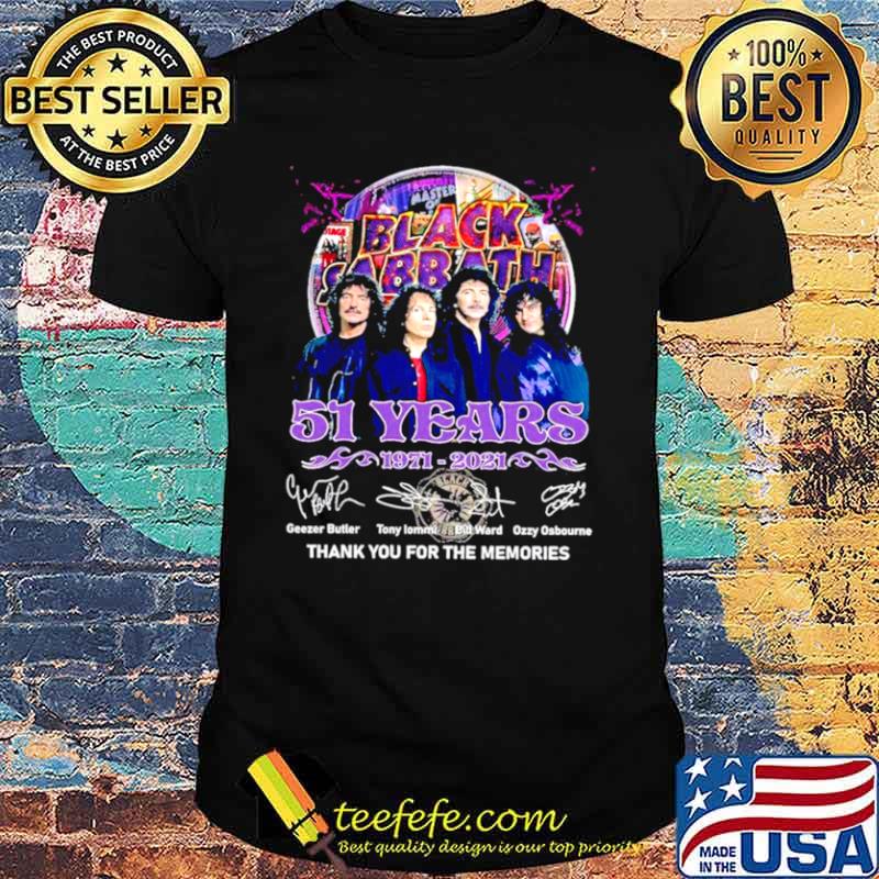 Black Sabbath 51 Years 1971 2021 Signatures Thank You For The Memories Shirt