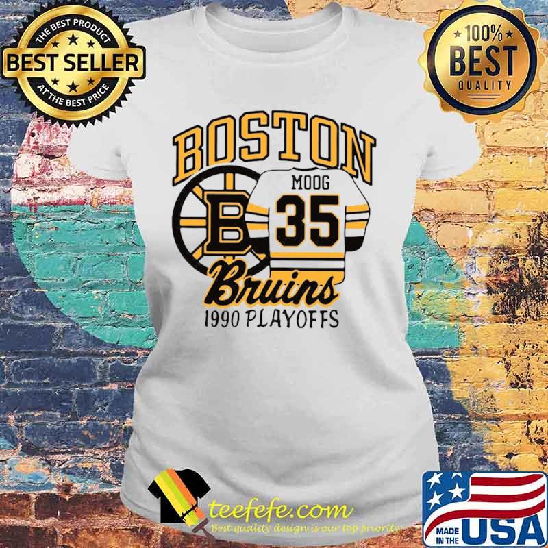Boston Moog 35 Bruins 1990 playoffs Laides tee Boston Moog 35 Bruins 1990 playoffs Laides tee