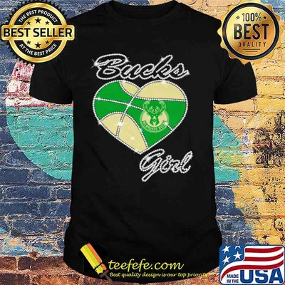 Bucks Girl Milwaukee Bucks Heart Diamond Shirt