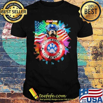 Captain Rottie Shield Dogs American Flag Shirt