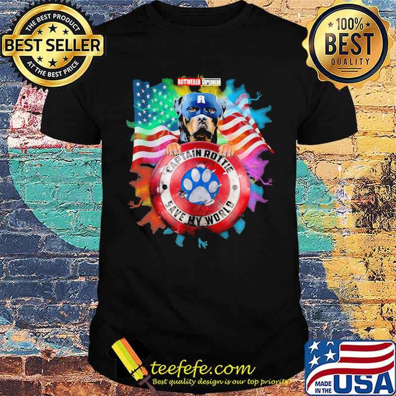 Captain Rottie Shield Dogs American Flag Shirt