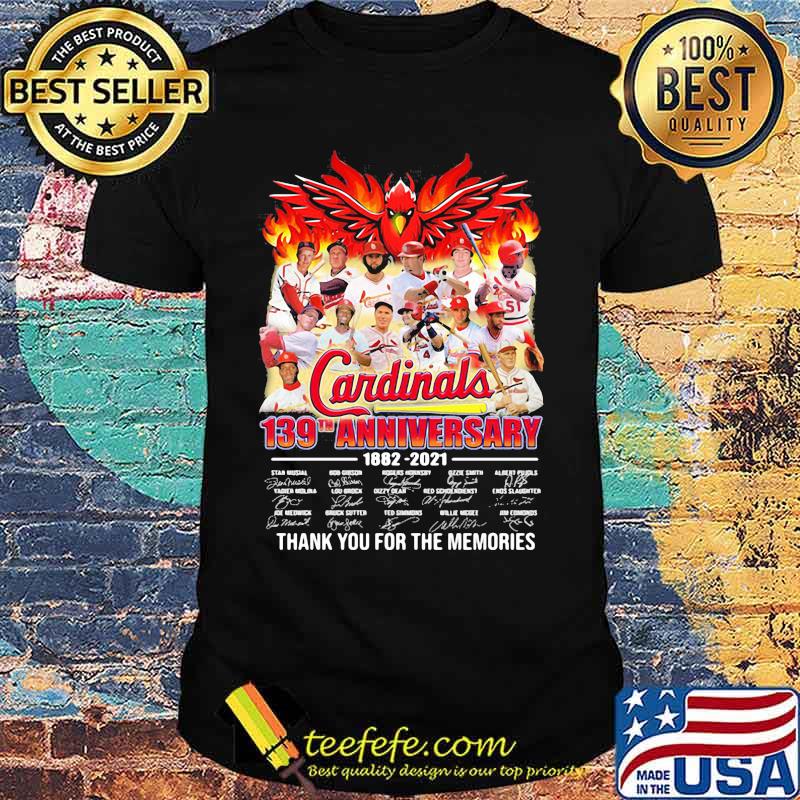 Cardinals 139th Anniversary 1882 2021 Signature Thank You For The Memories Shirt