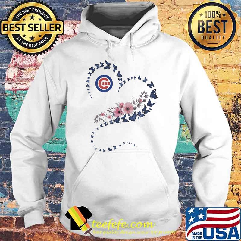 Chicago Cubs Era Heart Butterflies Blue Flowers Shirt Hoodie Chicago Cubs Era Heart Butterflies Blue Flowers Shirt Hoodie