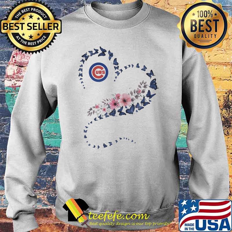 Chicago Cubs Era Heart Butterflies Blue Flowers Shirt Sweater Chicago Cubs Era Heart Butterflies Blue Flowers Shirt Sweater