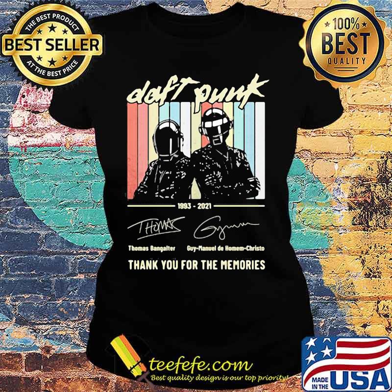 Daft Punk 1993 2021 Thank You For The Memories Signature Vintage Shirt Ladies tee Daft Punk 1993 2021 Thank You For The Memories Signature Vintage Shirt Ladies tee