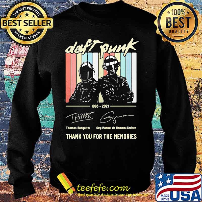 Daft Punk 1993 2021 Thank You For The Memories Signature Vintage Shirt Sweater Daft Punk 1993 2021 Thank You For The Memories Signature Vintage Shirt Sweater