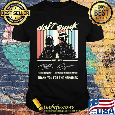 Daft Punk 1993 2021 Thank You For The Memories Signature Vintage Shirt