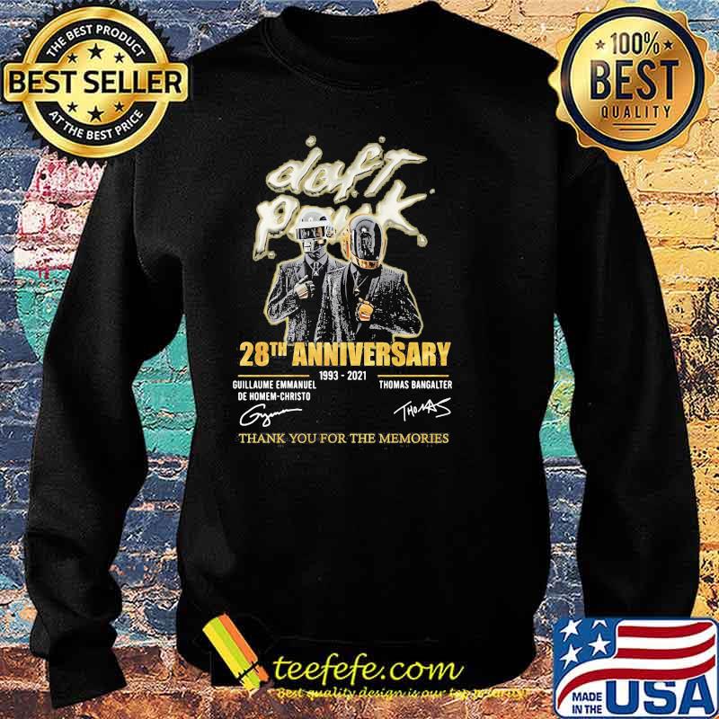 Daft Punk 28th Anniversary 1993 2021 Thank You For The Memories Signature Shirt Sweater Daft Punk 28th Anniversary 1993 2021 Thank You For The Memories Signature Shirt Sweater