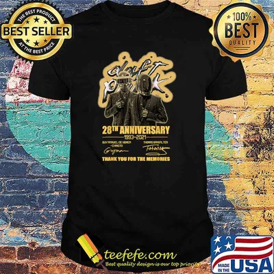 Daft Punk 28th Anniversary 1993 2021 Thank You For The Memories Signatures Shirt