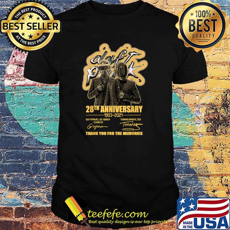 Daft Punk 28th Anniversary 1993 2021 Thank You For The Memories Signatures Shirt