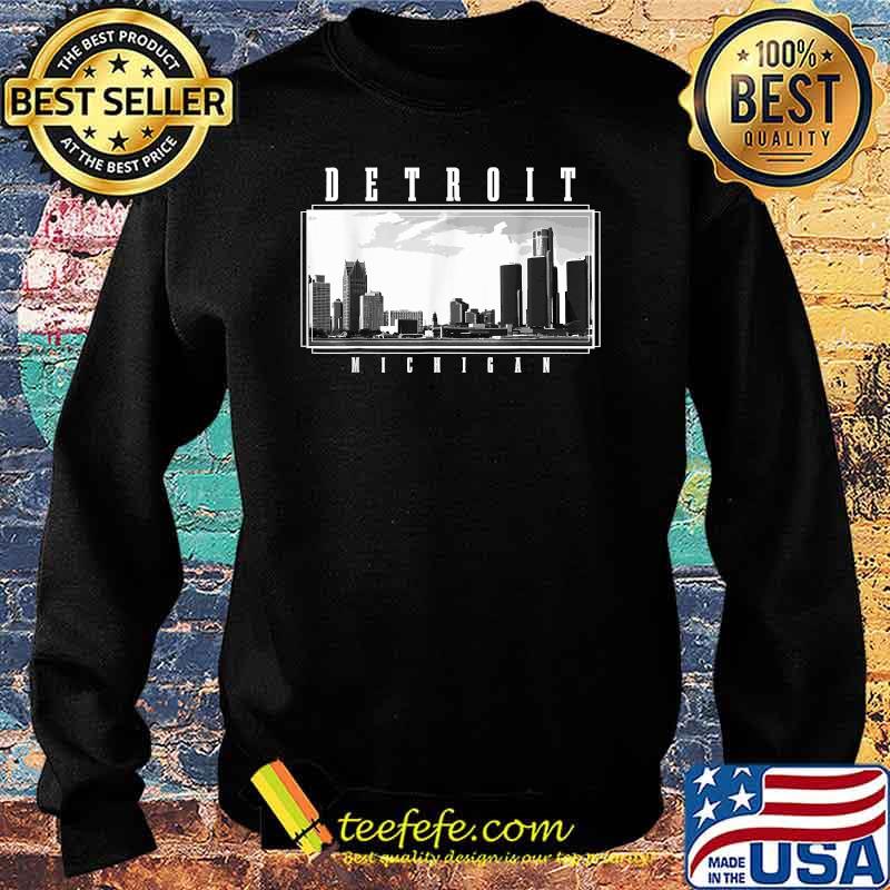 Detroit Skyline Michigan Pride Black Shirt Sweater Detroit Skyline Michigan Pride Black Shirt Sweater