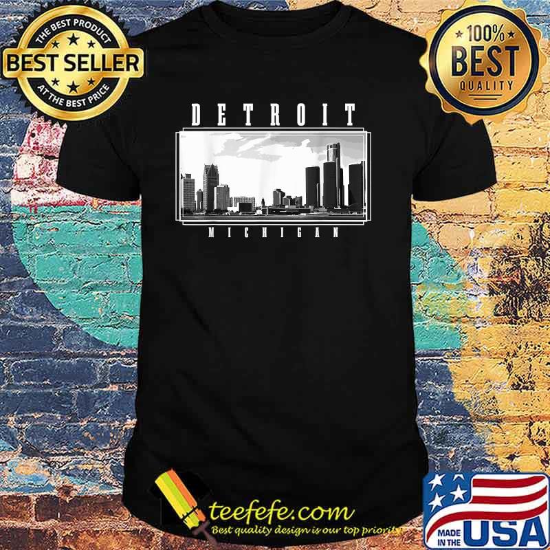 Detroit Skyline Michigan Pride Black Shirt Detroit Skyline Michigan Pride Black Shirt