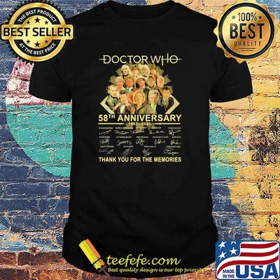 Doctor Who 58th Anniversary 1963 2021 Thank You For The Memories Signature Shirt