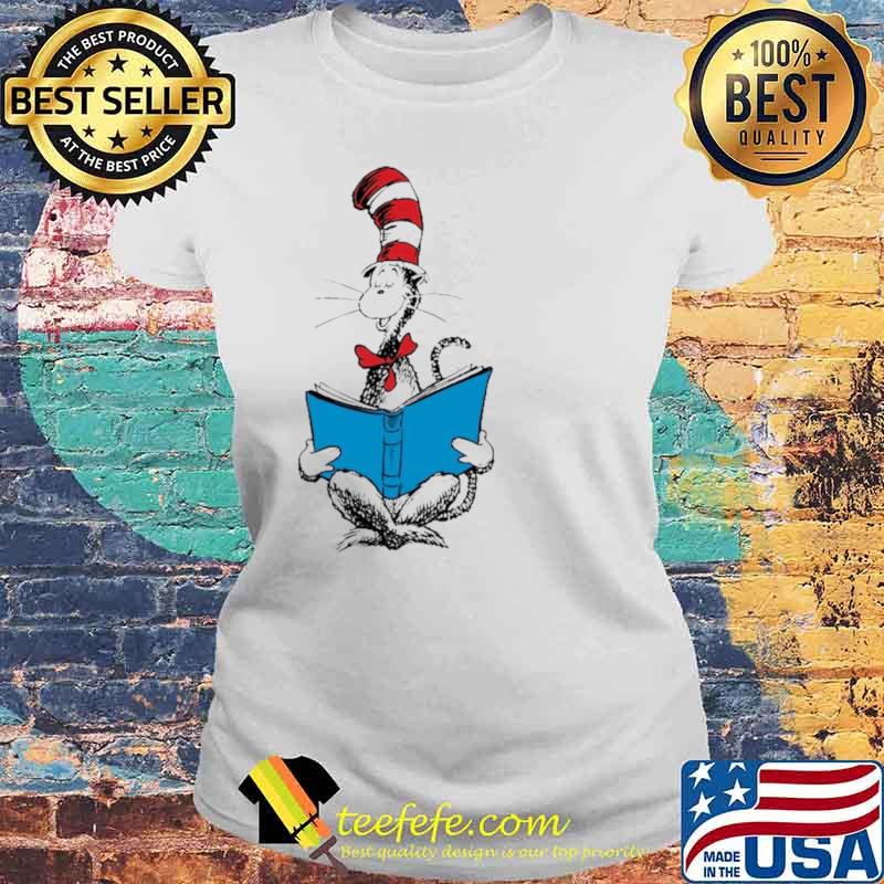 Dr. Seuss Reading Cat Shirt Laides tee Dr. Seuss Reading Cat Shirt Laides tee
