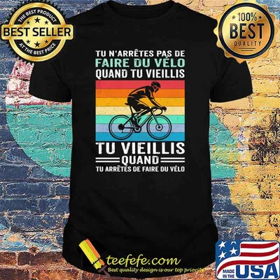 Faire du velo tu vieillis quand cycling biker vintage shirt