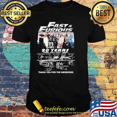 Fast And Furious 20 Years 2001 2021 Thank You For The Memories Shirt